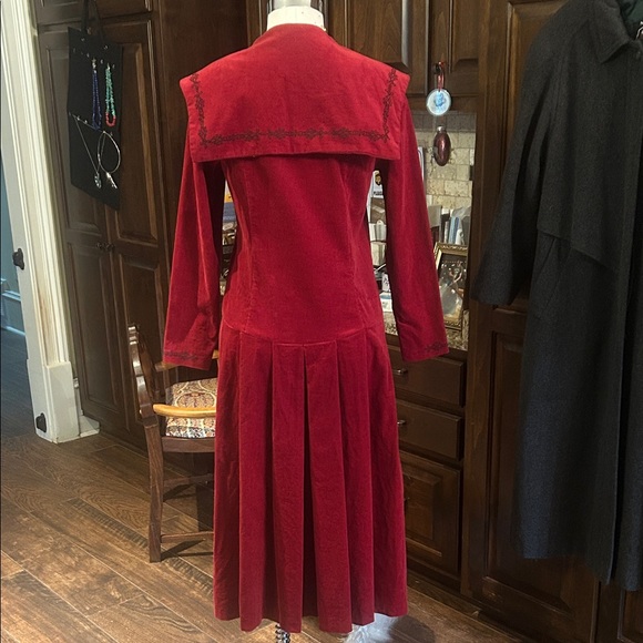 Vintage RARE Laura Ashley Sz 10 Red Double-Breasted Sailor Dress GVC - Picture 3 of 11